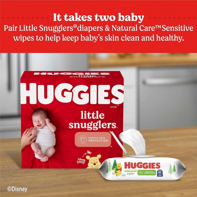 Huggies Natural Care Sensitive Baby Wipes, Unscented, Hypoallergenic