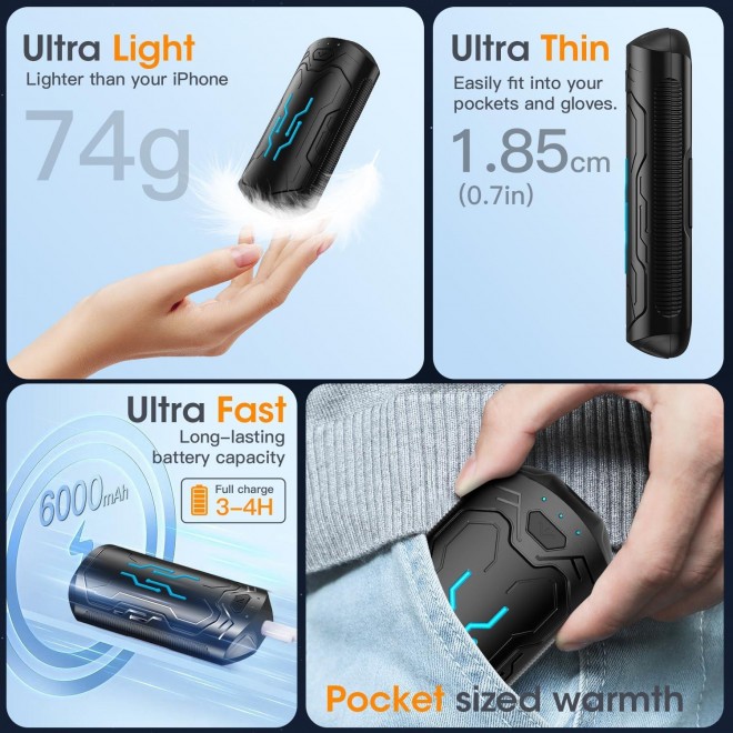 Hand Warmers Rechargeable 2 Pack 20Hrs Long Heating Electric Handwarmers