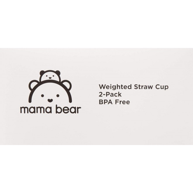 Mama Bear Silicone Weighted Straw Sippy Cup, Pack of 2, Blue/Green