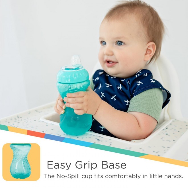 Nuby 3-Pack No-Spill Soft Spout Easy Grip Cup, 10oz, 3 PK