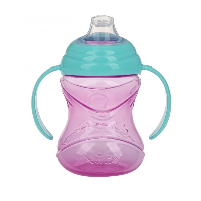 Nuby 3 Piece No-Spill Grip N’ Sip Cup with Silicone Soft Flex Spout