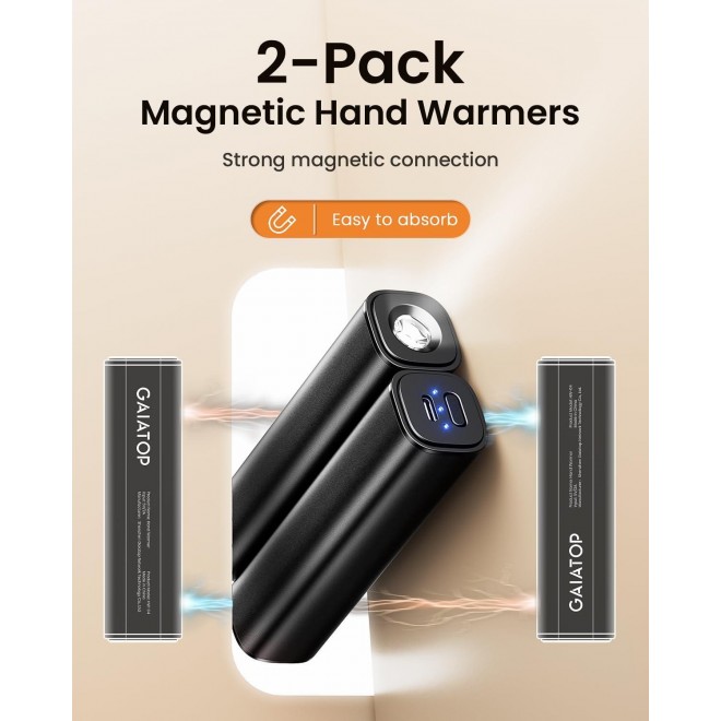 GAIATOP Hand Warmers Rechargeable, 2 Pack Magnetic Electric Hand Warmer