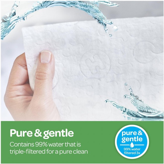 HUGGIES Natural Care Unscented Baby Wipes, Sensitive, 6 Flip-top Packs