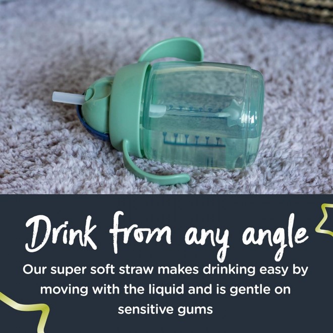 Weighted Straw Cup for Toddlers,6 months+, 10oz, Shake and Spill-Proof