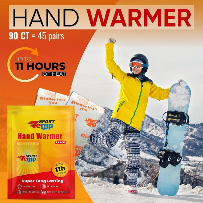 Hand Warmers - Up to 11 Hours of Heat, Super Long Lasting - Easy, All Natural