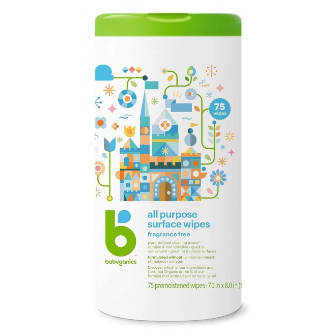 Babyganics All Purpose Surface Wipes, Fragrance Free, No Ammonia