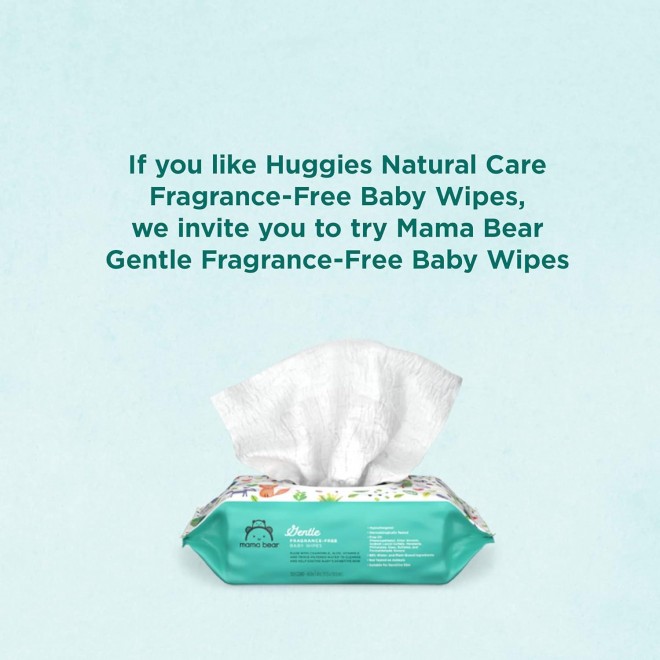 Mama Bear Gentle Fragrance Free Baby Wipes, Hypoallergenic, 800 Count