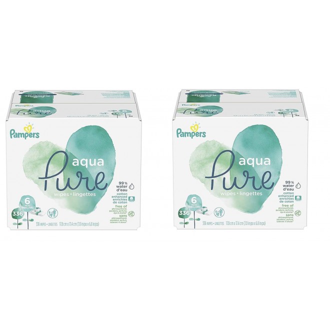 Pampers Aqua Pure 6X Pop-Top Sensitive Water Baby Wipes