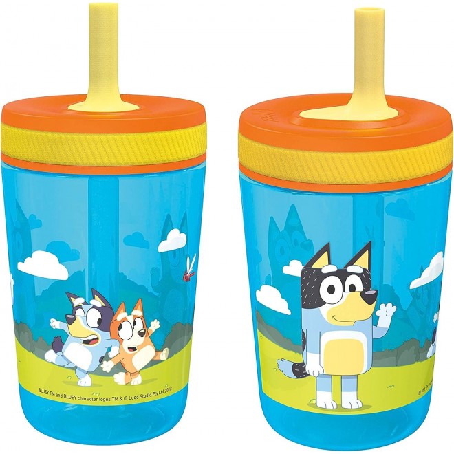 15oz Tumbler Set, BPA-Free Leak-Proof Screw-On Lid with Straw Made