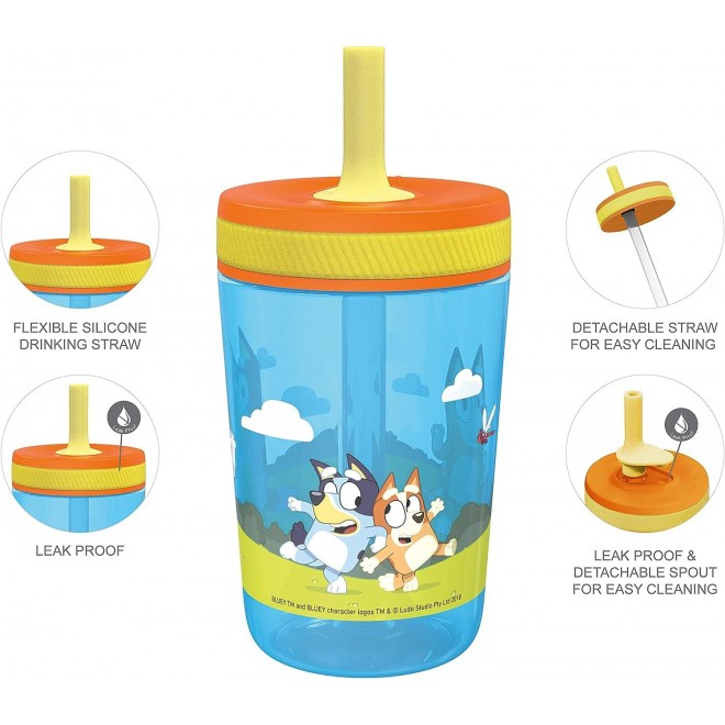 15oz Tumbler Set, BPA-Free Leak-Proof Screw-On Lid with Straw Made