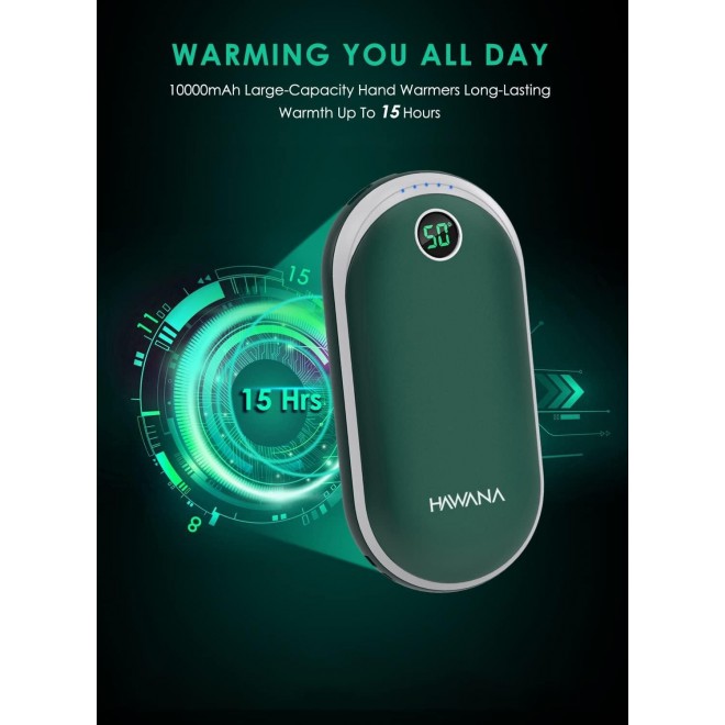 Hand Warmer Rechargeable, 10000mAh Electric Hand Warmer Power Bank with 15Hrs