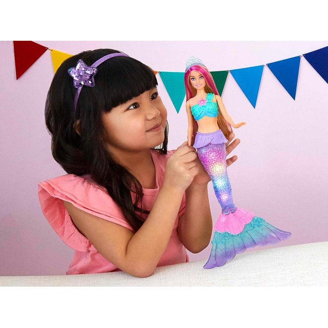 Barbie Mermaid Doll with Water-Activated Twinkle Light-Up Tail