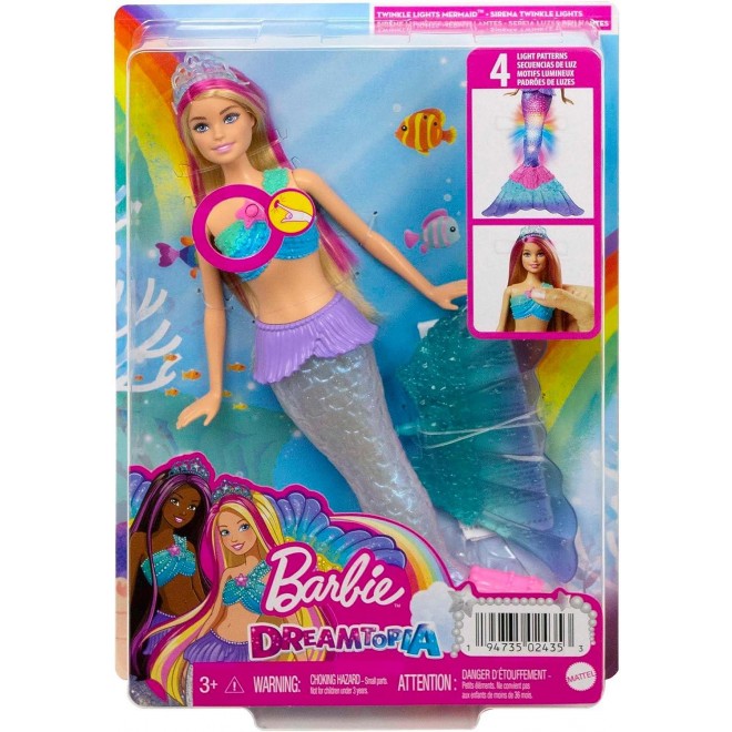 Barbie Mermaid Doll with Water-Activated Twinkle Light-Up Tail