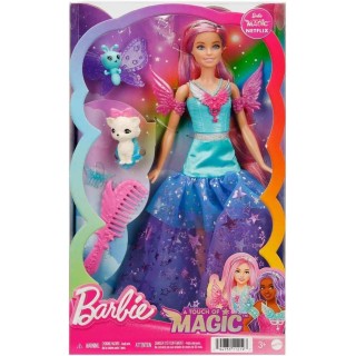 Barbie Doll with 2 Fantasy Pets & Dress, Barbie Malibu” Doll from Barbie A Touch of Magic, 7-inch Long Hair