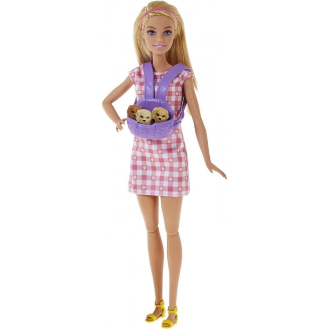 Barbie Doll and Accessories Playset with Blonde Doll, Mommy Dog