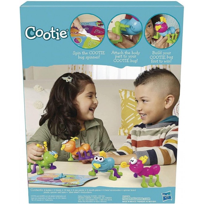 Hasbro Gaming Cootie Mixing and Matching Bug-Building Kids Game, Easy and Fun Games for Kids, Preschool Games for 2-4 Players, Kids Board Games, Ages 3 and Up