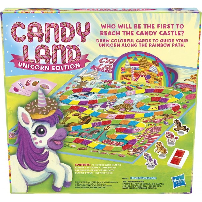 Hasbro Gaming Candy Land Unicorn Edition Toddler Games, Unicorn Toys