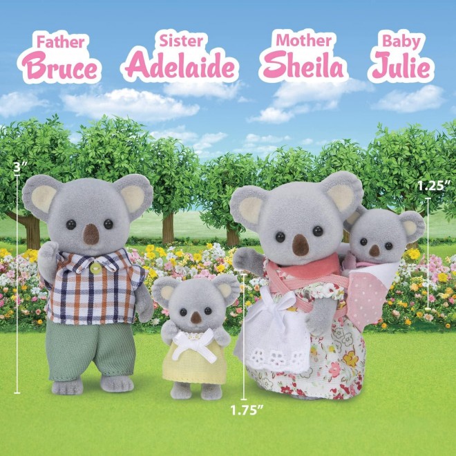 Calico Critters Outback Koala Family-Set of 4 Collectible Doll Figures