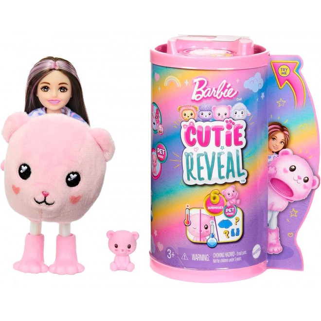 Barbie Cutie Reveal Chelsea Doll & Accessories,Cozy Cute Tees Series