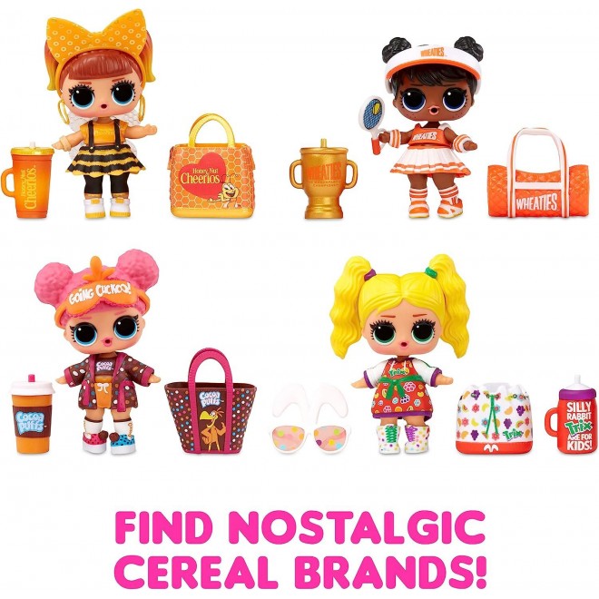 LOL Surprise Loves Mini Bites Cereal Dolls with 7 Surprises,Accessories