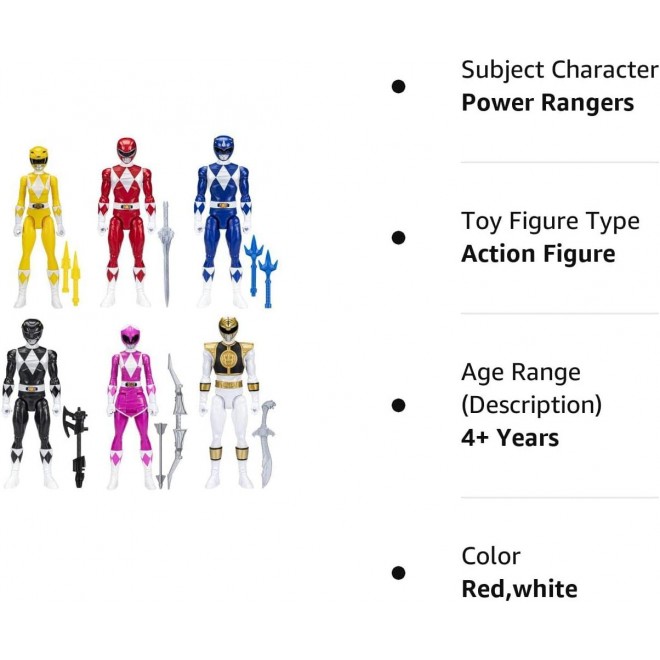 Power Rangers Mighty Morphin Multipack 12-inch Action Figure 6-Pack