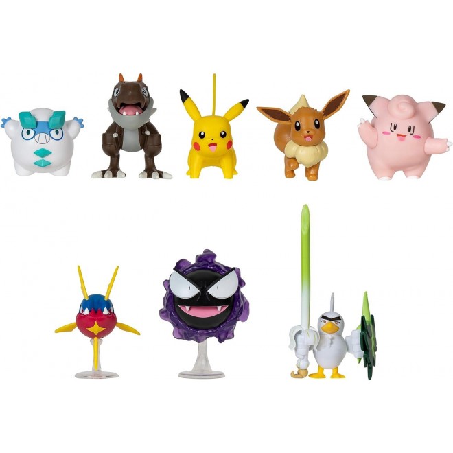 Pokemon Battle Figure 8 Pack -Six 2-Inch and Two 3-Inch Battle Figures