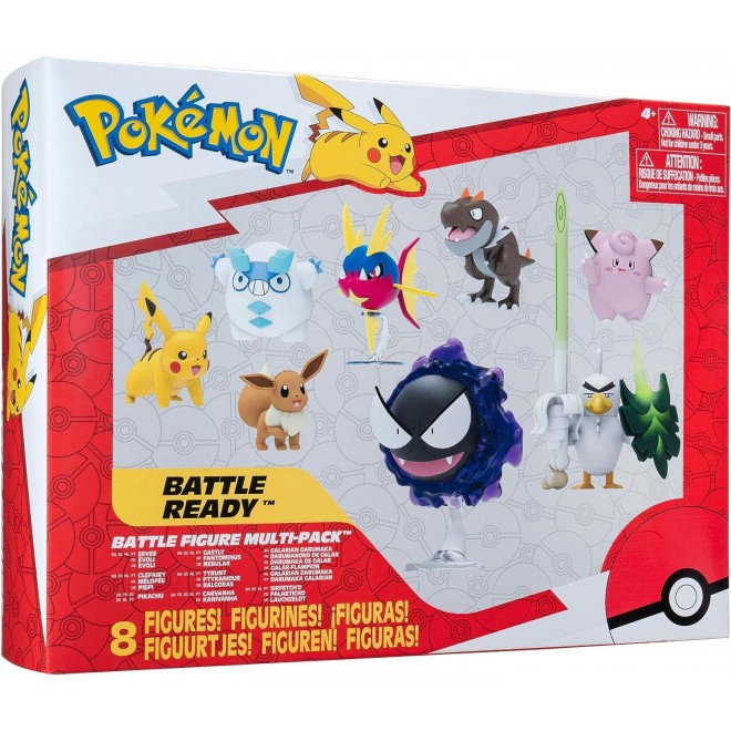 Pokemon Battle Figure 8 Pack -Six 2-Inch and Two 3-Inch Battle Figures