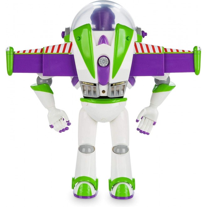 DISNEY Store Official Buzz Lightyear Interactive Talking Action Figure from Toy Story, 11 inch, Features 10+ English Phrases, Interacts with Other Figures and Toys, Light-Beam Features, Ages 3+