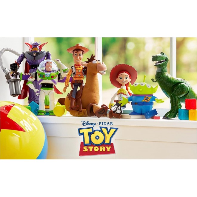 DISNEY Store Official Buzz Lightyear Interactive Talking Action Figure from Toy Story, 11 inch, Features 10+ English Phrases, Interacts with Other Figures and Toys, Light-Beam Features, Ages 3+