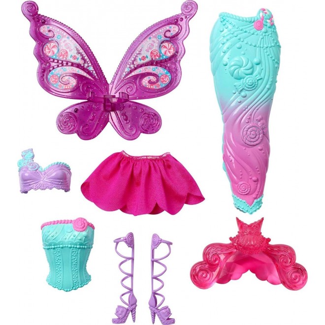 Barbie Doll with 3 Fantasy Outfits&Accessories, Including Mermaid Tail