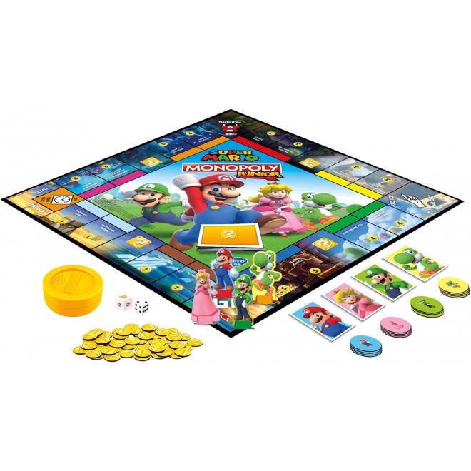 Monopoly Junior Super Mario Edition Board Game,Fun Kids' Ages 5 and Up