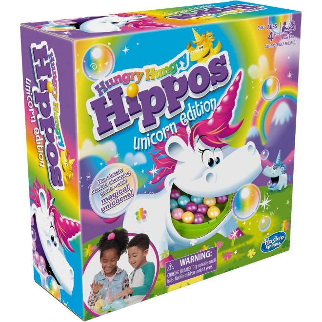 Hasbro Gaming Hungry Hippos Unicorn Edition Pre-School Board Game