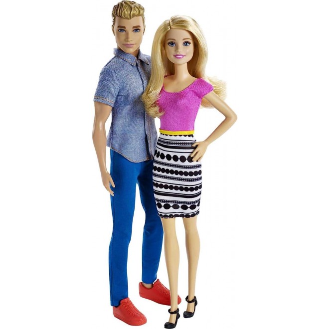 Barbie and Ken Doll 2-Pack Featuring Hair and Bright Colorful Clothes