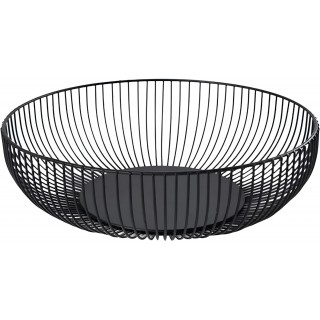 Metal Wire Countertop Fruit Bowl Basket Holder for Kitchen | Black Mod