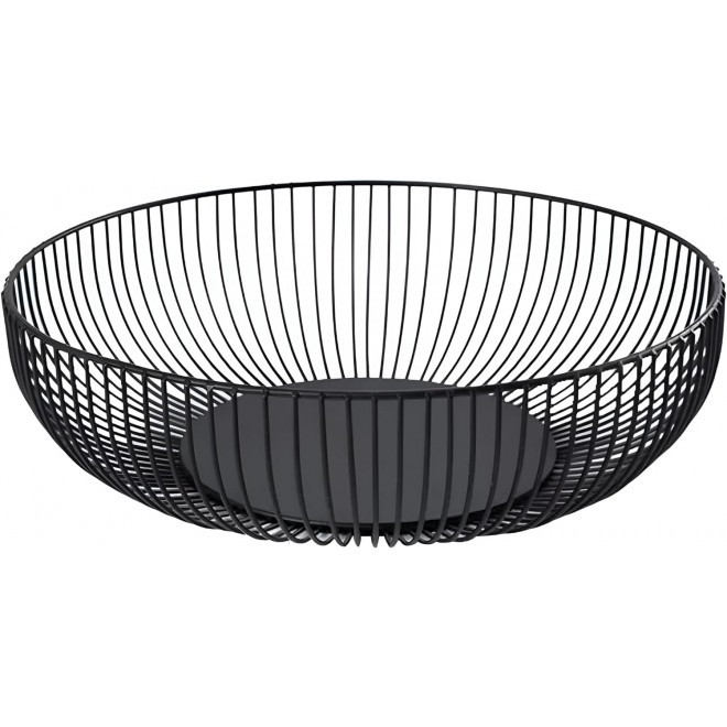 Metal Wire Countertop Fruit Bowl Basket Holder for Kitchen | Black Mod