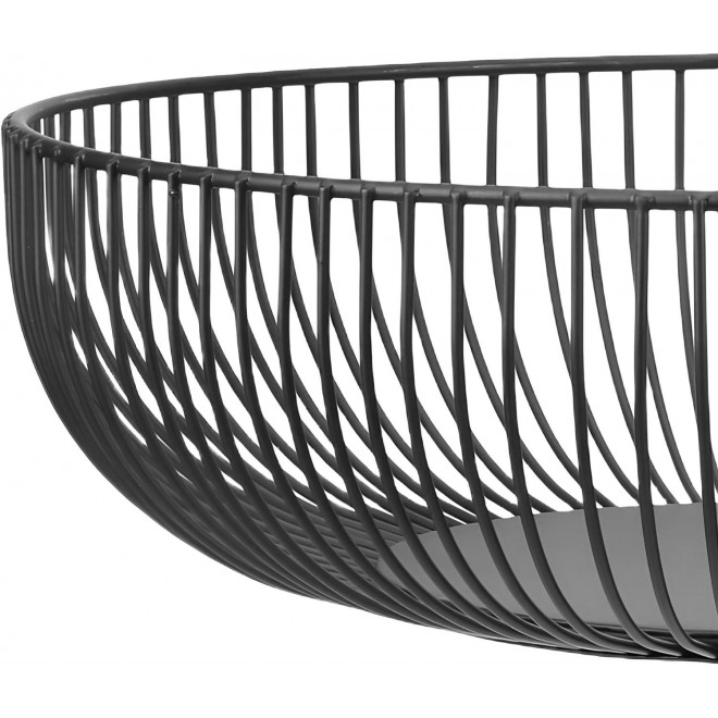 Metal Wire Countertop Fruit Bowl Basket Holder for Kitchen | Black Mod