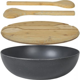 Webbylee Large Salad Serving Bowls with Tongs, Mixing Bowl with Server