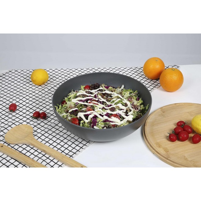 Webbylee Large Salad Serving Bowls with Tongs, Mixing Bowl with Server