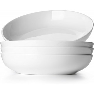 LIFVER 9.75 Large Pasta Bowls White, 50 Ounces Salad Bowls Large, Whit