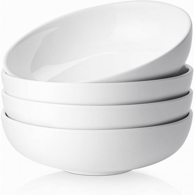 DOWAN Large Pasta Bowls, 47 oz Deep Salad Bowls, Ceramic Serving Bowls