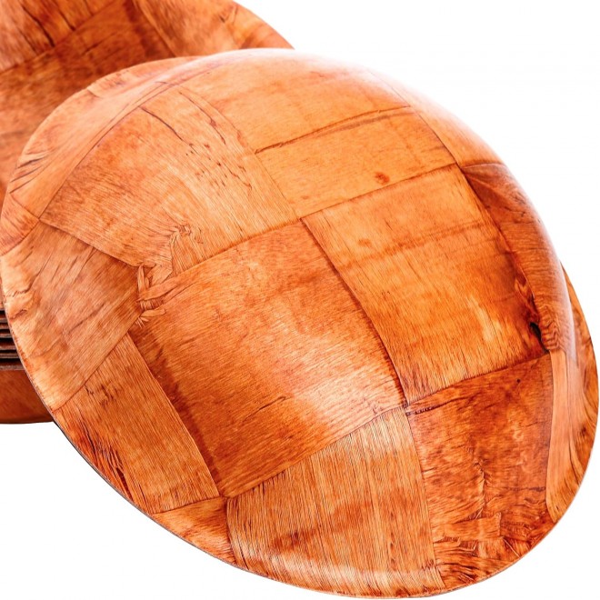 Elsjoy 8 Pack Wooden Woven Salad Bowl, 8 Inch Stackable Round Wood Ser