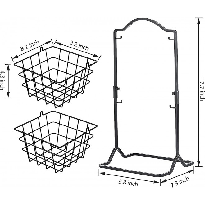 Wetheny 2 Tier Iron Fruit Basket Fruit Bowl for Kitchen Counter,Bread,