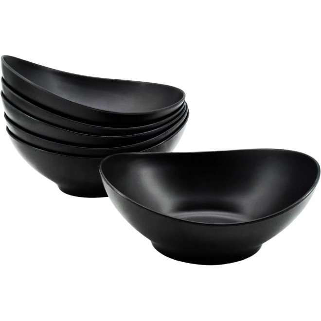 Oval Salad Bowls 34oz, Bamboo Fiber Serving Bowls Set of 6, 8.8 Large