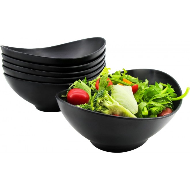 Oval Salad Bowls 34oz, Bamboo Fiber Serving Bowls Set of 6, 8.8 Large