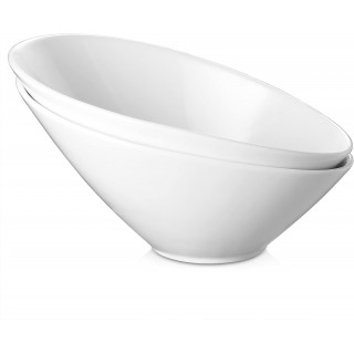 DOWAN 26 OZ Slanted Salad Bowls of 2 Packs - 9.5 Angled Serving Bowls