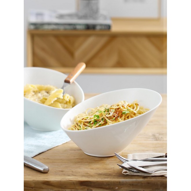 DOWAN 26 OZ Slanted Salad Bowls of 2 Packs - 9.5 Angled Serving Bowls