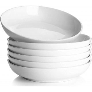 DOWAN Pasta Bowls 32oz, Large Salad Bowls, White Soup Bowls Set of 6,