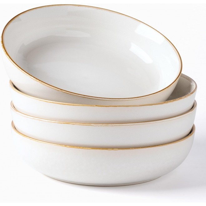 9'' Large Ceramic Pasta Bowls, 38oz Stoneware Pasta Serving Bowls Set