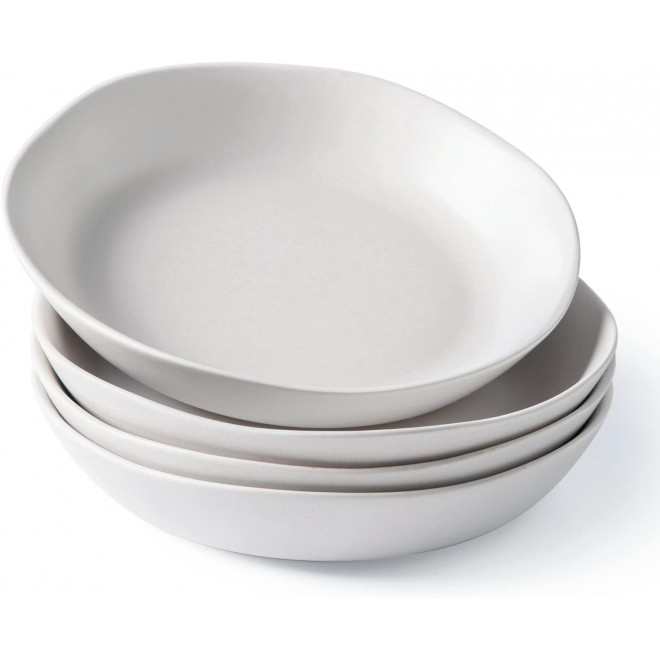 AmorArc 9.75'' Ceramic Large Pasta Bowls, 38oz Stoneware Flat Serving