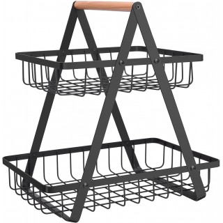 2 Tier Countertop Fruit Basket,Portable Fruit Bowle Basket for Kitchen